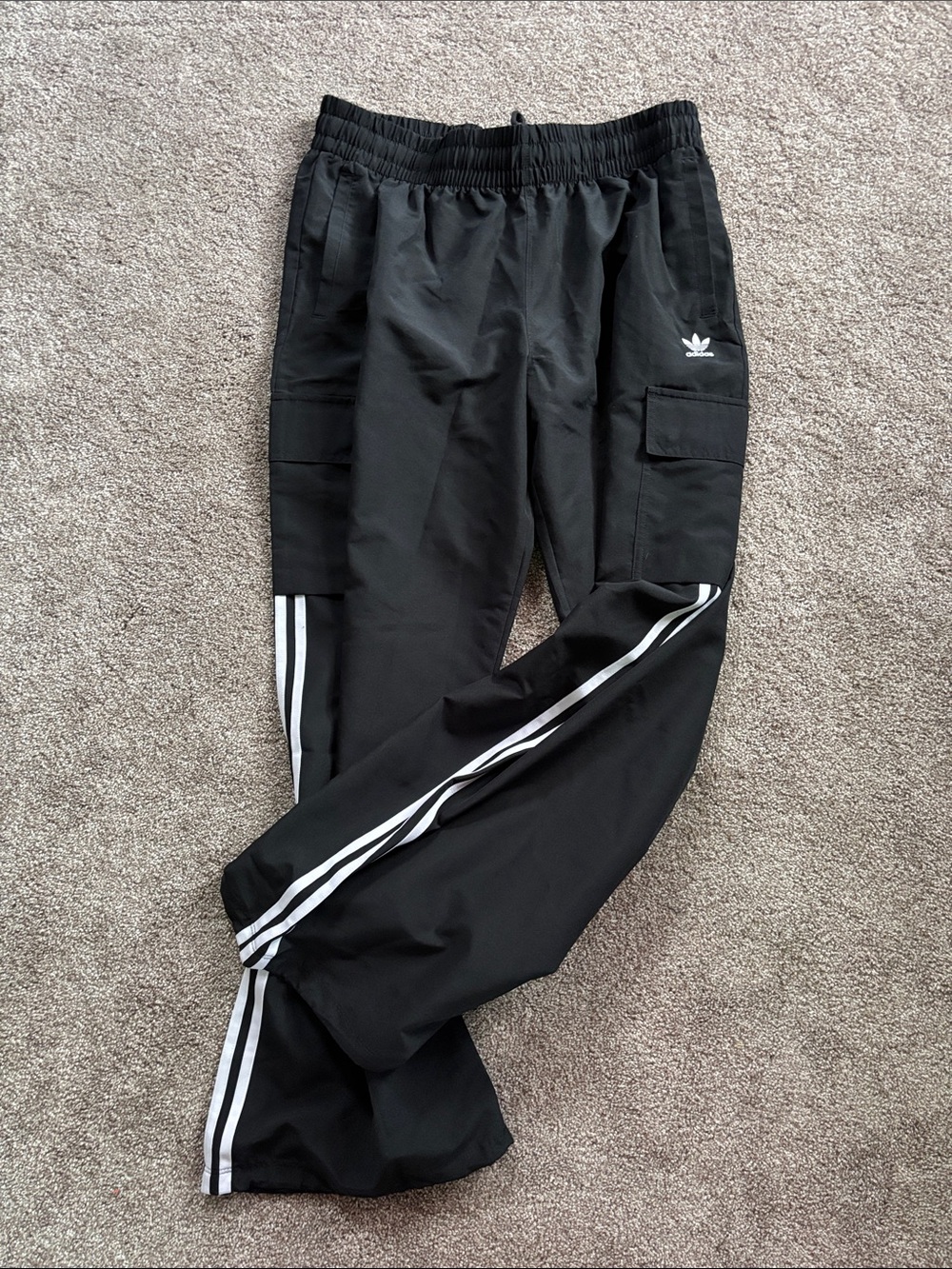 adidas Black athletic pants with White Side Stripes